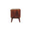 Banc en bois massif de châtaignier avec coussin d'assise en cuir