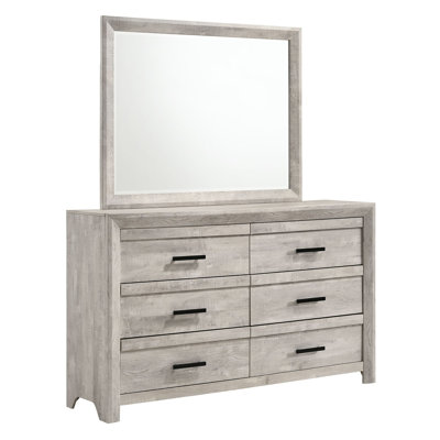 Commode double 6 tiroirs avec miroir Decker