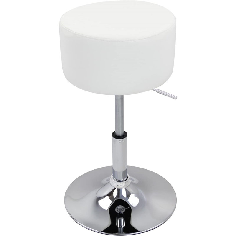 Figen Swivel Upholstered Counter Stool with Metal Frame, White