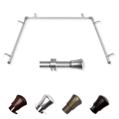Leavy Steel Adjustable Bay Window Single Curtain Rod