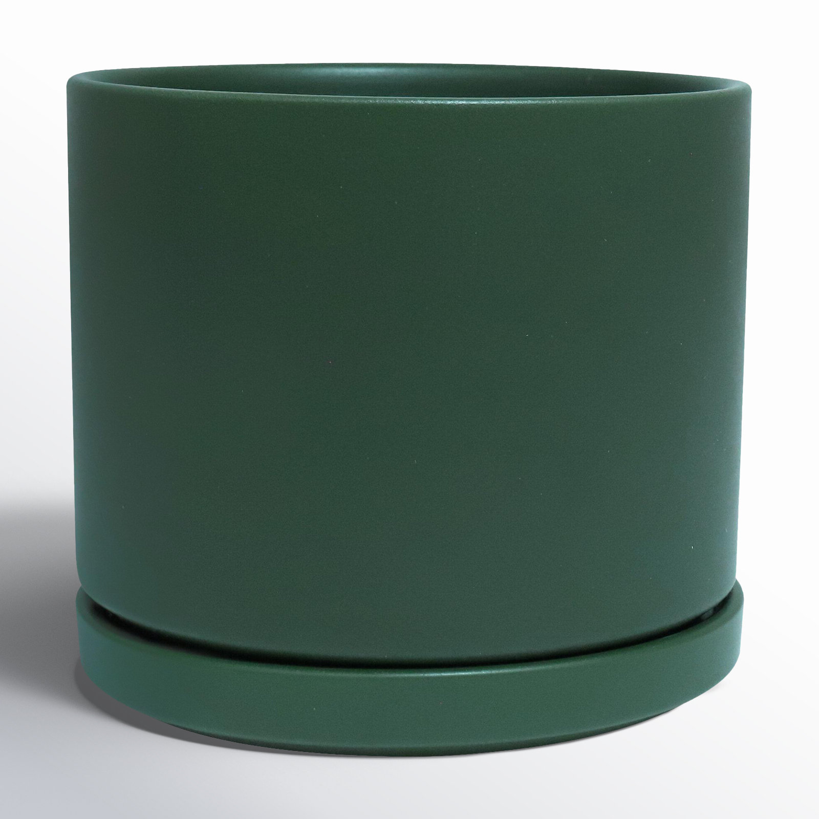 Cheryl 16" Ceramic Pot Planter, 9.75" H x 10.5" W x 10.5" D, Forest Green