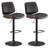 Modern Upholstered Swivel 26.2”H Faux Leather Adjustable Height Barstools with Footrest, for Bar, Kitchen, Dining Room-1438947044