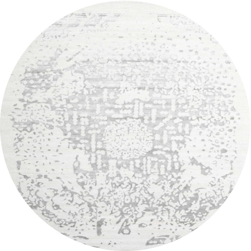 Tapis gris contemporain Northampt, Rond 3 pi