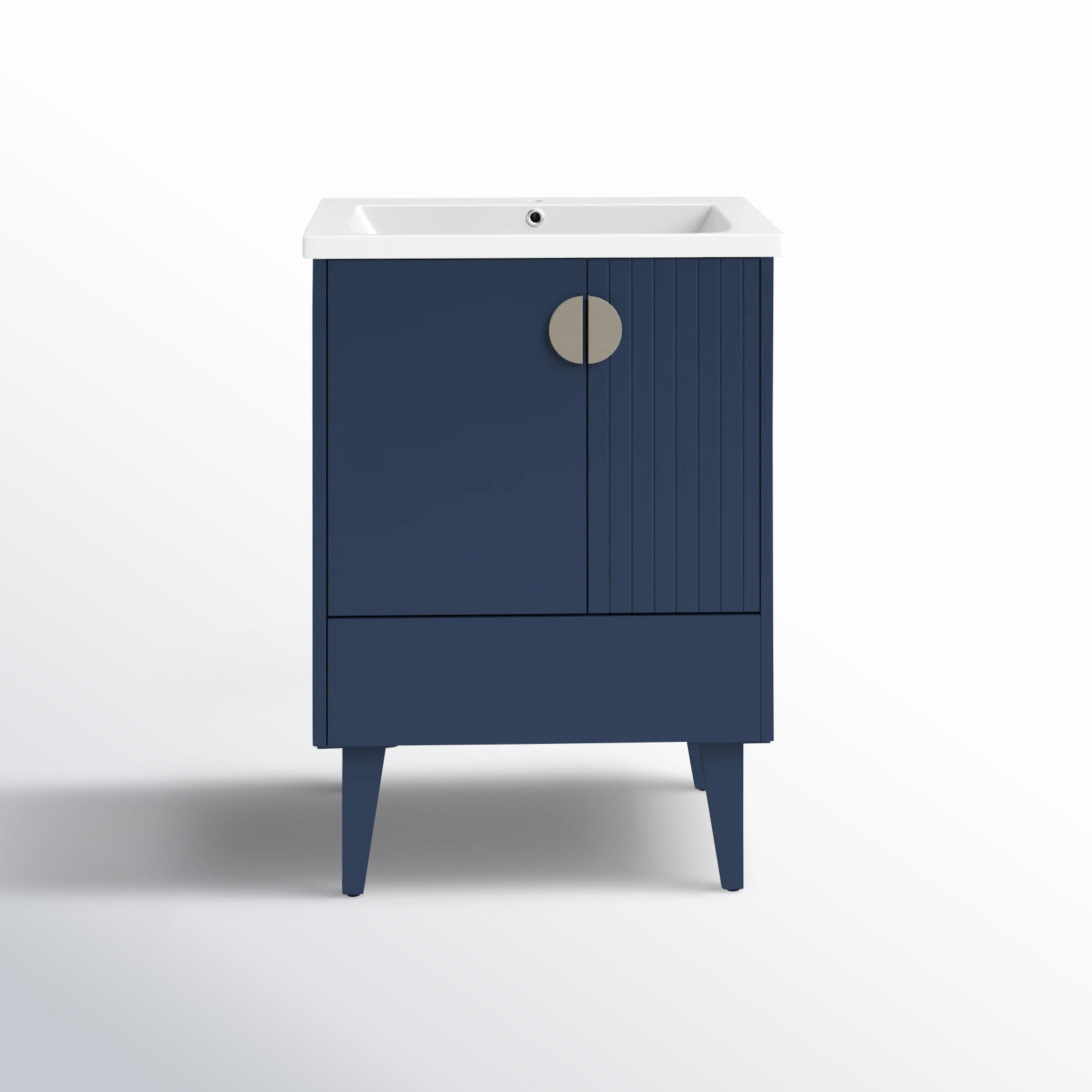 Saimah 24'' Single Bathroom Vanity, Navy Blue, Satin Nickel