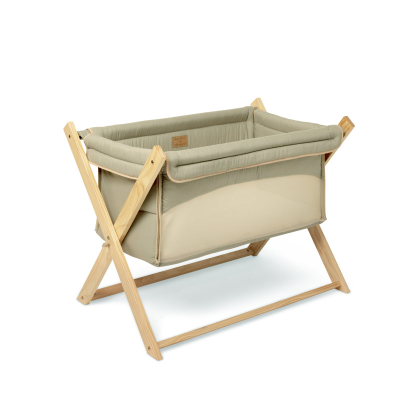 Foldable Solid Wood , Mattress Pad Included, Sage
