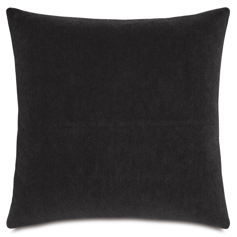 Coussin décoratif en anthracite Brahms Alpaca, Gris anthracite, Carré 22 po