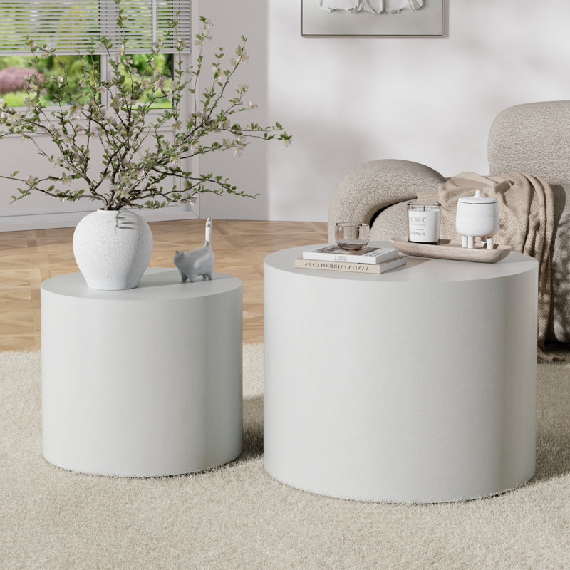 Ensemble de tables basses gigognes 19,7 po, Blanc