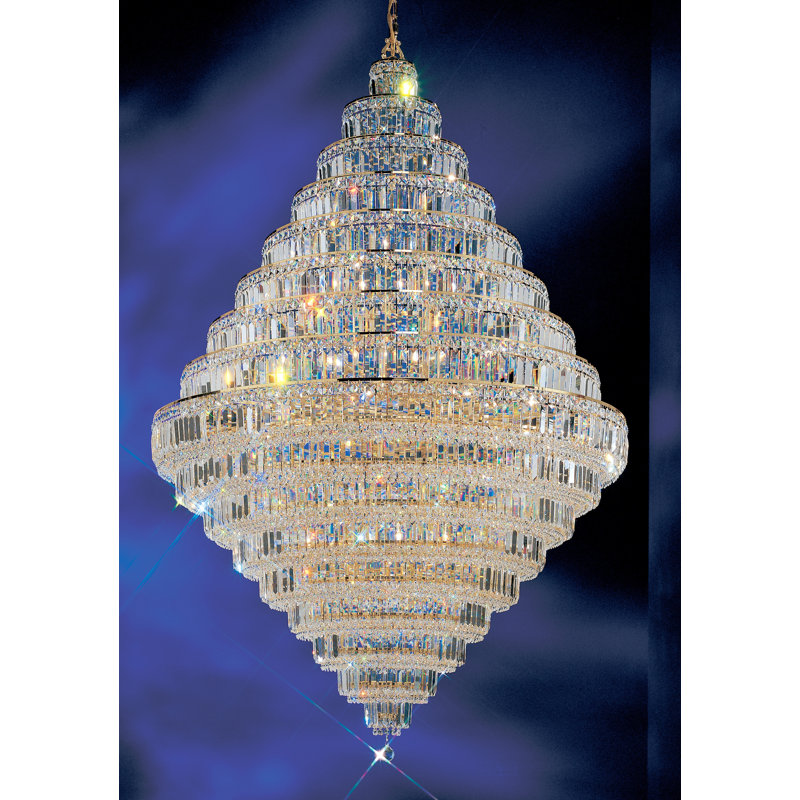 Lustre 30 lumières Ambassador, Crystalique Plus, Plaqué en or 24 carats