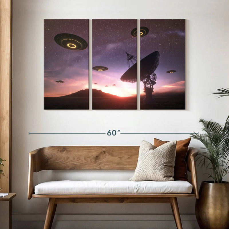 Kelan Alien Spaceships, 32" H x 50" W
