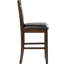 Chaise de comptoir rembourrée en noyer de 2 tabourets de bar en similicuir avec pieds fuselés, rembourrage et dossier solide pour les coins repas, sièges assis, agencements