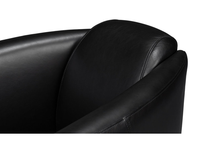 Mandy Armchair, Black Genuine Leather