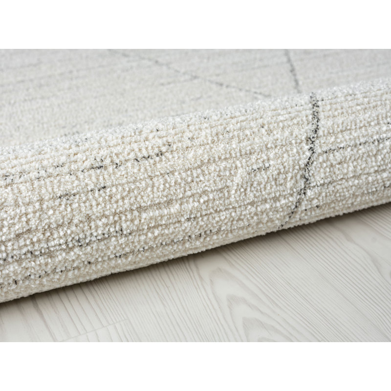Maresia Diamond Area Rug, Ivory, Rectangle 8'10" x 11'10"