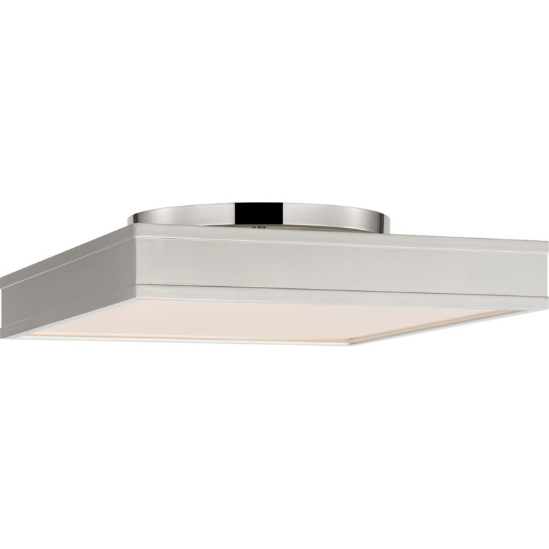 Dupont Square Semi Flush, Polished Nickel, 4" H x 16" W x 16" D
