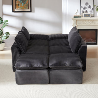 Le canapé moderne en nuage de velours côtelé, qui peut être librement combiné et offre une expérience d'assise confortable, convient aux meubles de salon modernes dans les maisons, les appartements et les bureaux