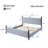 Upholstered Bed Frame with Tall Headboard and Footboard, Rubber Wood Platform Bed with Solid Wood Slats, Weight Capacity 800 lbs, No Box Spring Needed, Black+ Blue white stripes, King-1086626954
