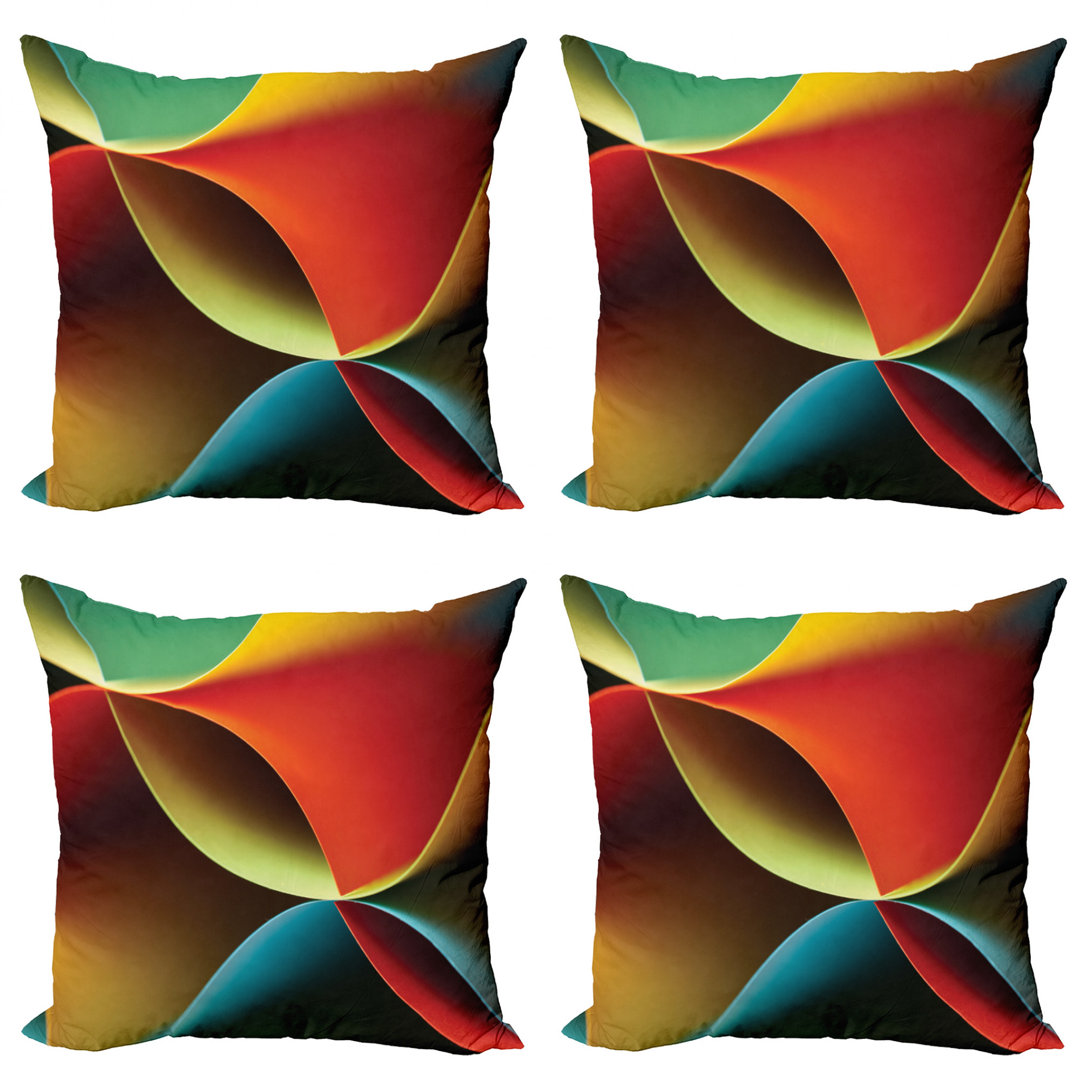 Abstract Reversible Pillow Cover (Set of 4) Ambesonne 