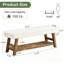 Banc de 55 pouces pour hall d'entrée rembourré, banc à chaussures moderne en bois massif à 2 niveaux avec coussin, sièges de bout de lit pour la chambre à coucher, le vestibule, le couloir et le salon
