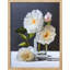 «White Daisy Flowers & Rose In Glass Vase Wall Art Floral Botanical Prints Decor», œuvre d'art encadrée sur papier-93487834-93487830