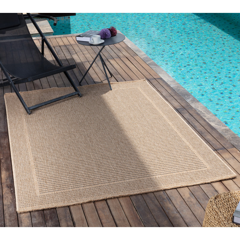 Klara Boho Jute-Look Beige Area Rug, Solid Colour, Rectangle 275 x 200 cm