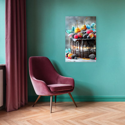 Art mural rustique contemporain, gâteau au chocolat 5