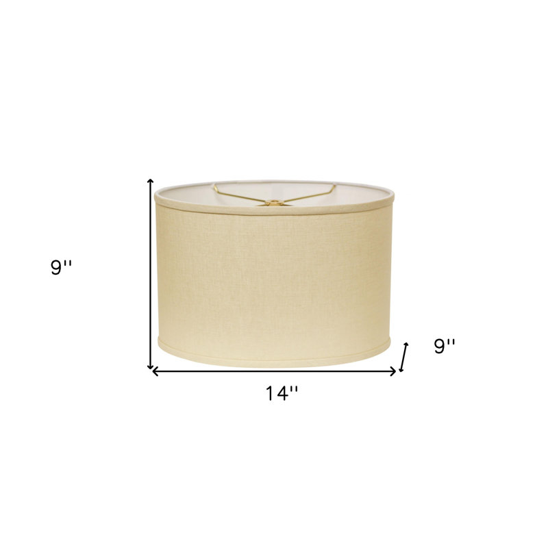 Abat-jour ovale en lin Throwback, Beige, H 9 po x l 14 po x P 9 po