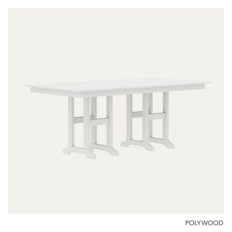POLYWOOD x Sol 72 Dining Table, White, 37" W x 72" L x 29.06" H