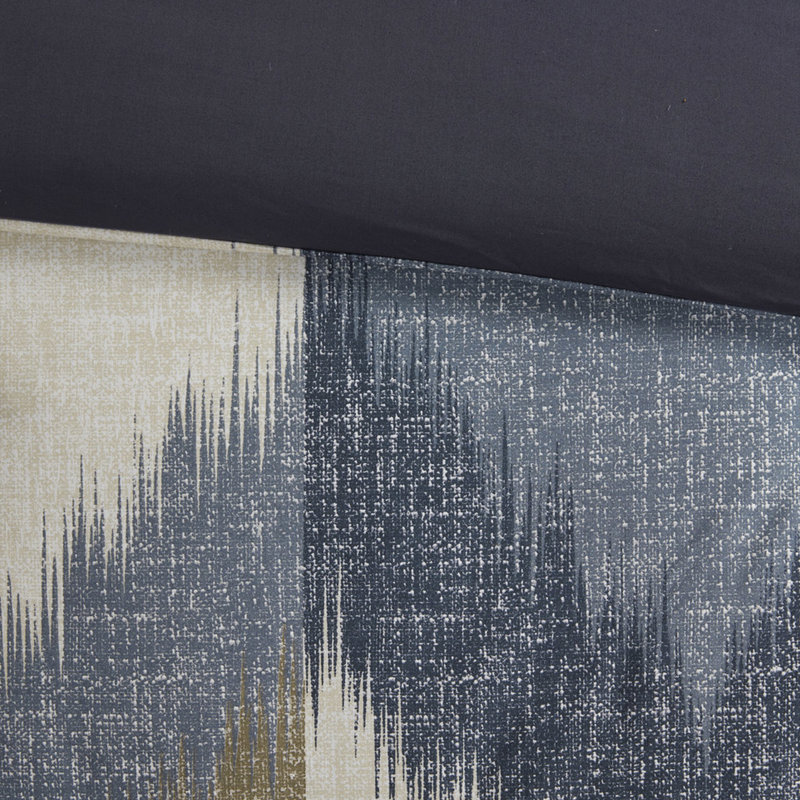 Édredon encre + Ivy - très petit / très grand - coton 200Tc bleu marine, 2 taies décoratives assorties, taies décoratives incluses, traitement