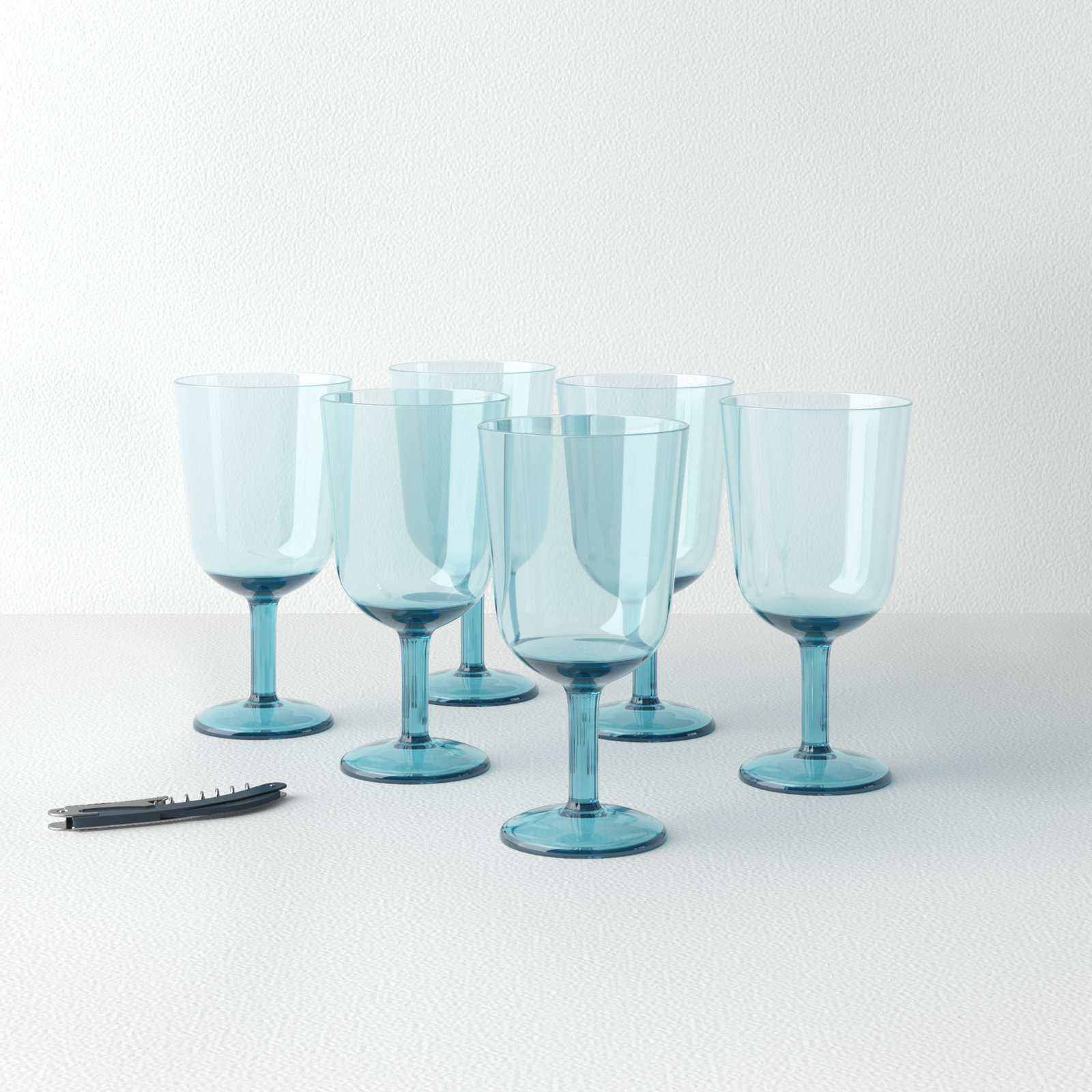 Simple Acrylic Wine Glass , Aqua