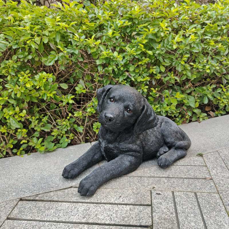 Animals Polyresin Garden Statue, Black