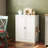 34.6" White Metal Pantry Cabinet With Adjustable Shelves - Freestanding Kitchen Storage Organizer With Easy-Grip Handles,  Assembly Required, Ideal For Kitchen, Dining Room, Apartment