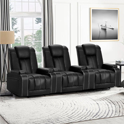 37" Wide Faux Leather Home Theater Individual Seat by WYIDA