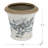 5.3X5.3X5.1 Inches Ceramic Planters In A Of 4, Inspired By Vintage Pottery Design, Flared Shape, Slightly Distressed White, And Black Floral For Succulent Displays Styles, Sideboard Decorations