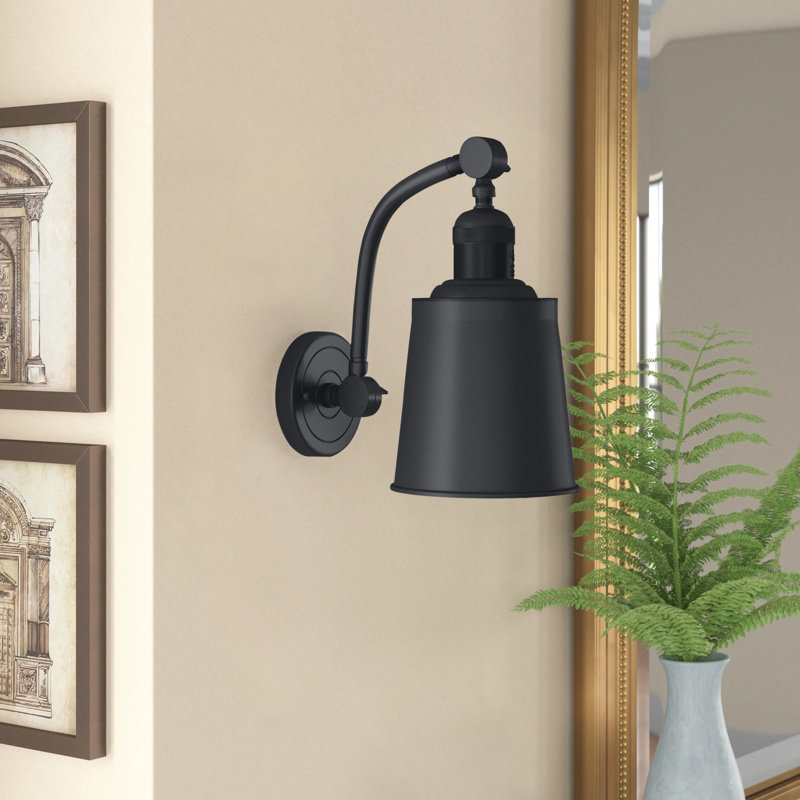 Lavender Hill Armed Sconce, Matte Black, Matte Black