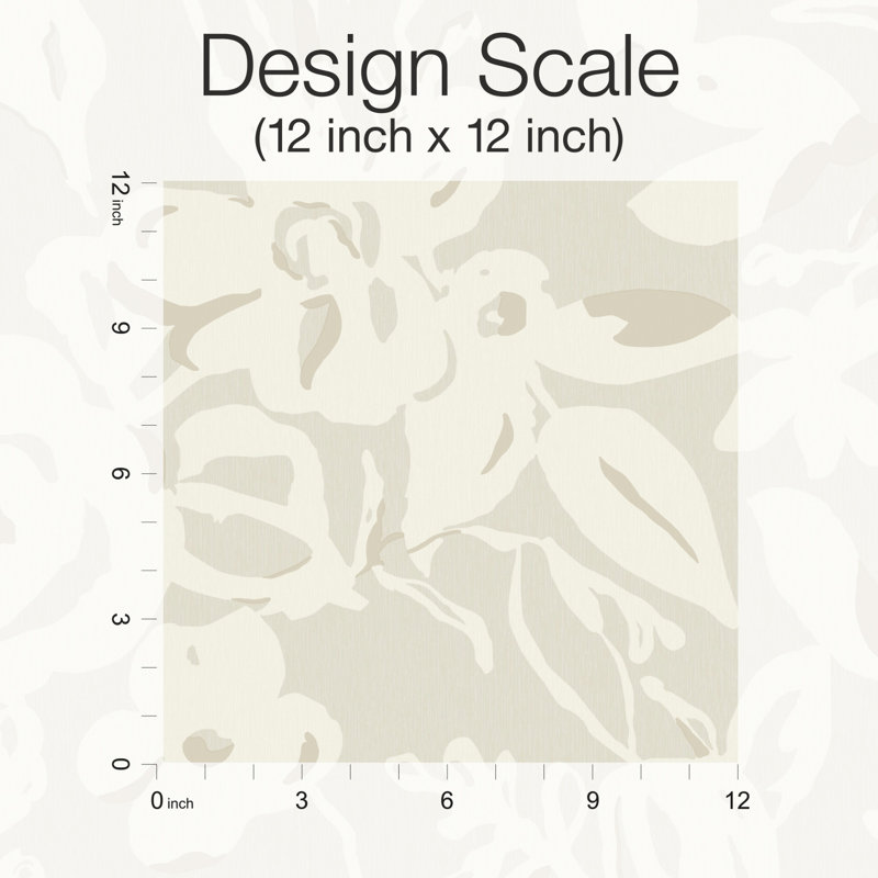 Floral Wallpaper, Taupe