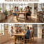 Extendable Dining Table, Wooden Extendable Kitchen Table for 4-8 People