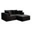 Canapé modulaire 78,8 * 68,9 po, canapé rembourré et compressé pour le salon, la chambre à coucher, un appartement, aucun assemblage requis, combinaison libre de 3 pièces, tissu en velours côtelé moelleux, noir-612830232