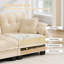 Canapé modulaire rembourré 70 po avec repose-pieds, 2 coussins décoratifs et garniture à pompons 70 po-328646785-328646790