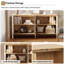 Buffet 58 po, armoire à café moderne cannelée avec armoire de rangement et armoire de rangement en bois avec 4 portes et tablettes réglables pour la cuisine, la salle à manger et le vestibule