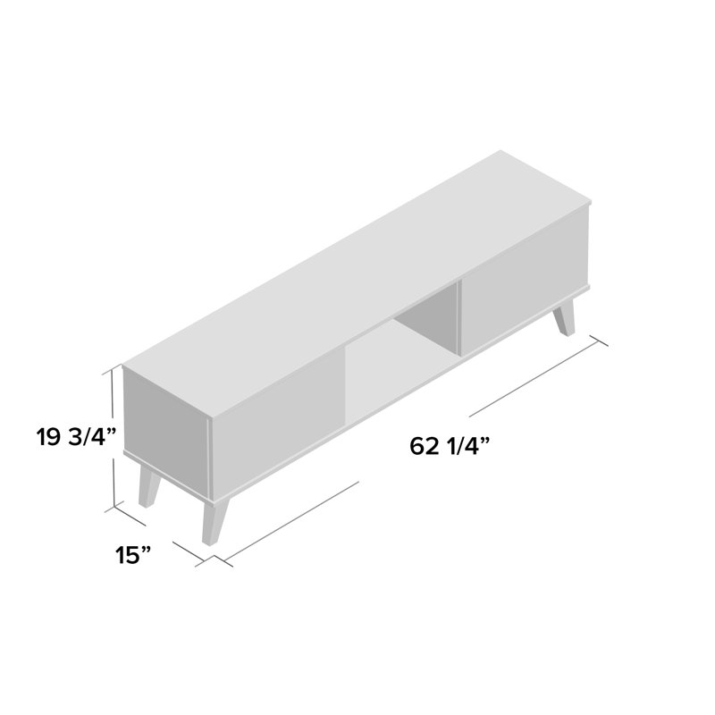 Doyers TV Stand for TVs up to 78", White and Marble Stamp
