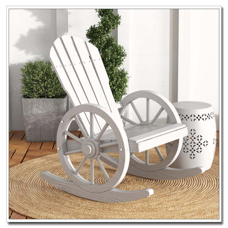 Chaise berçante Adirondack avec accoudoirs à roulettes