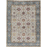 Sultanabad Hand-Knotted High-Quality Ivory and Blue Area Rug