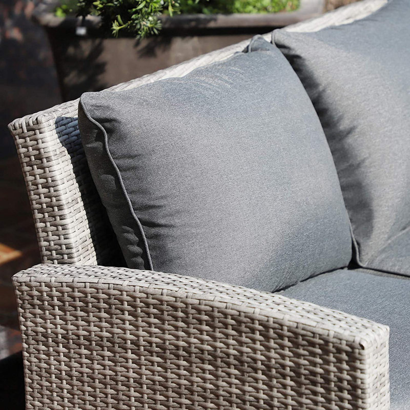 Iesha Rattan 8 - Person Seating Group with Cushions