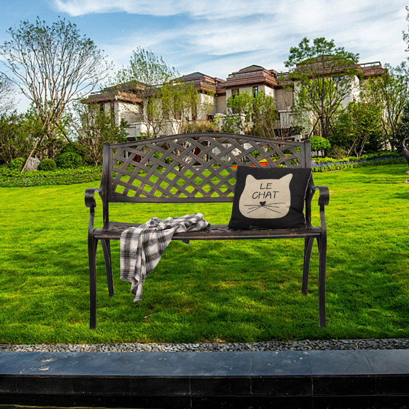 Banc de parc en aluminium thermolaqué Dutra, Bronze
