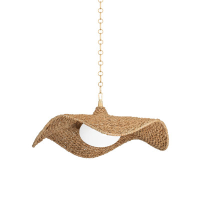 Luminaire suspendu en forme de feuille d'or rétro à 1 lumière Levene