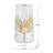 Cylindrical Glass Accent Vase with Gold Leaf Motifs - Clear/Gold-938997069