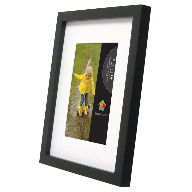 Lennert Matte Picture Frame - Set of 4 with Mat, 8" x 10" Matted to 5" x 7", Black