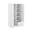 Armoire en bois avec portes doubles, armoire avec tringle, 5 tablettes fixes, 1 tiroir de rangement, blanc