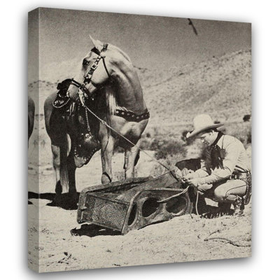  Vintage Hollywood Archive Gallery Wrapped Canvas Art Titled: Roy Rogers with Trigger, 1943