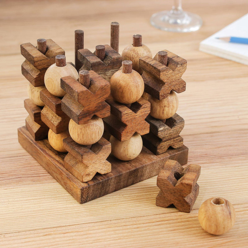 Jaxlyn Loon Peak® 2 Player Wood Tic Tac Toe