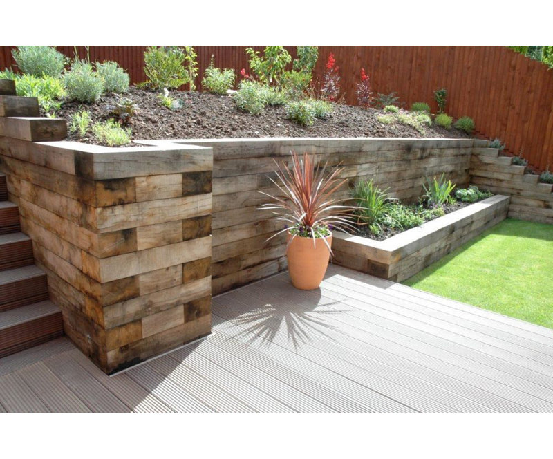 Oak Sleepers 2 Pack (L) 2.4M (W) 200Mm (T) 100Mm 70% PEFC Certified